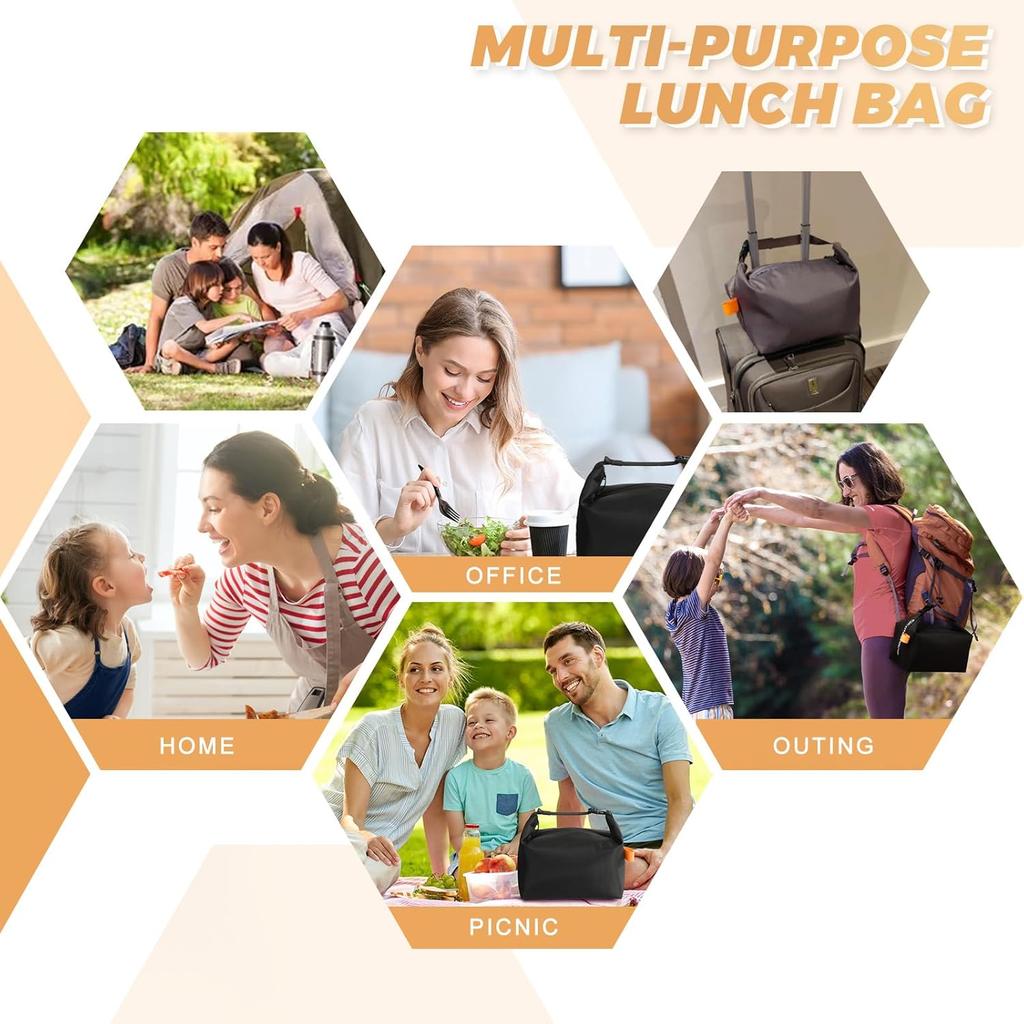 Large Capacity Insulated Lunch Bag Foldable Thermal Tote Leakproof Oxford Cooler Bag Portable Picnic Bag for Work School Camping