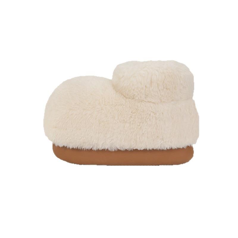 Women's Plush Boots Furry Fur Winter Ankle Boots With Faux Fur Lined for Women Warm Fluffy Mid-Calf Snow Boot Indoor Outdoot Booties House Shoes
