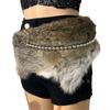 Rhinestone Fur Splicing Belt, Shiny Fur Belt, New Versatile Pin Buckle Corn Hot Girl Belt