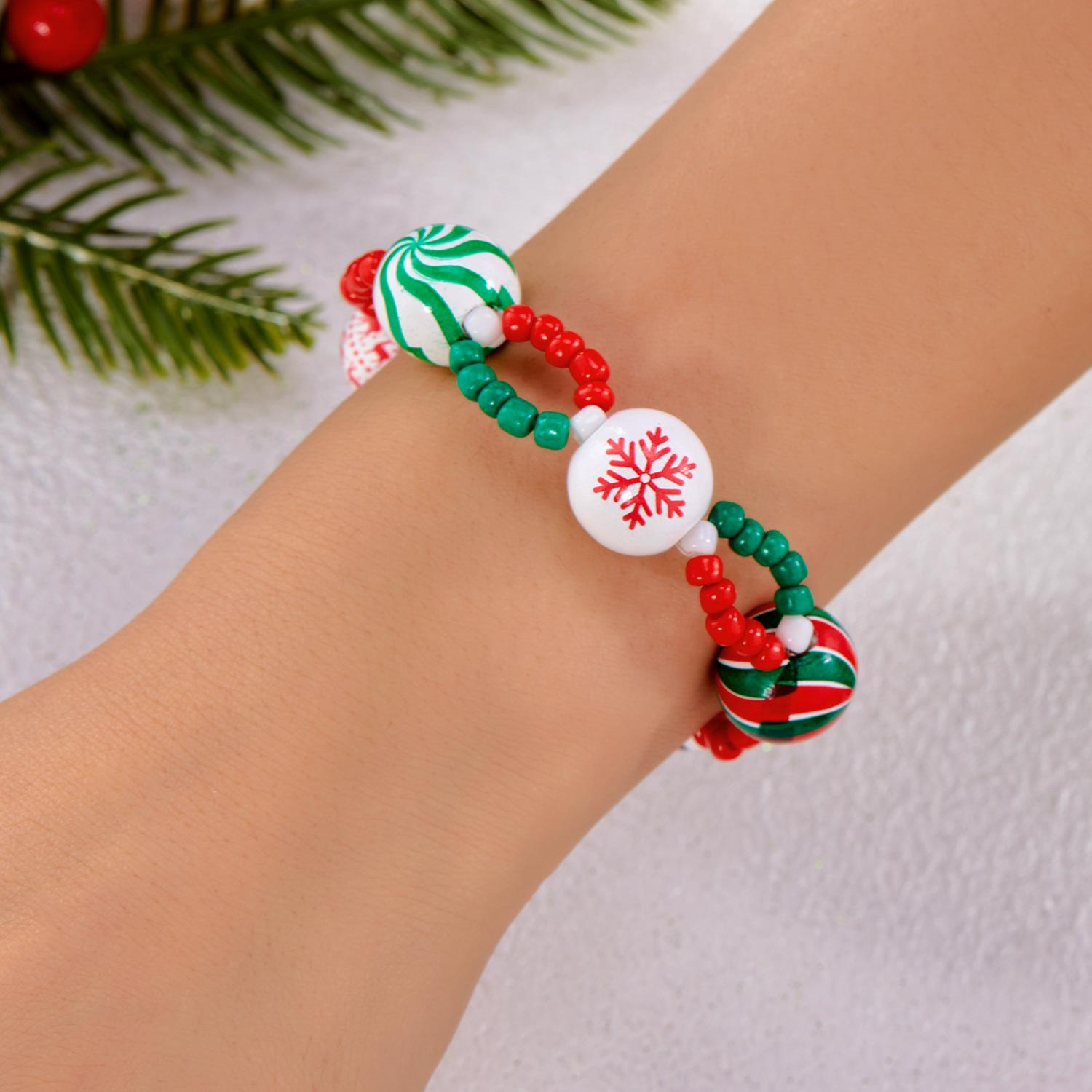 European and American Christmas bracelet necklace, fashion commuter creative hand-woven design Christmas tree bracelet necklace