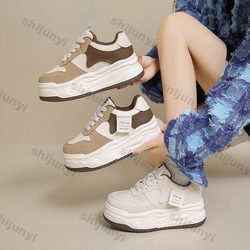 Women's Platform Sneakers 2025 Autumn New Fashion Lace Up Height Increase Casual Shoes Comfortable Non Slip Outdoor Sports Shoes