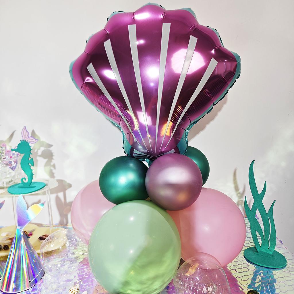 DIY balónkové ozdoby ve tvaru mušle Podvodní světová dekorace na narozeninovou oslavu Latexový balónek pro holčičku Dárek na párty pro miminko