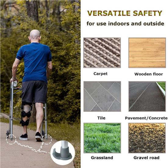 2Pcs Walker Ski Glides Tool-Free Installation Walker Glide Ski Heavy Duty Universal Glider Foot Cover Caps Non-slip Foot Pad