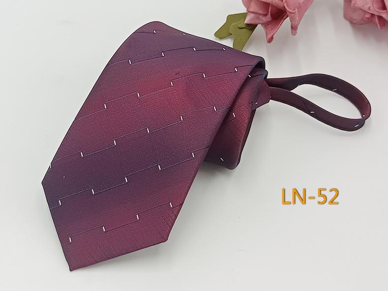 Men's Professional Striped Jacquard Zipper Tie, 7cm