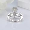 S925 Sterling Silver Women's Pink Diamond Teardrop Ring - Stylish & Versatile