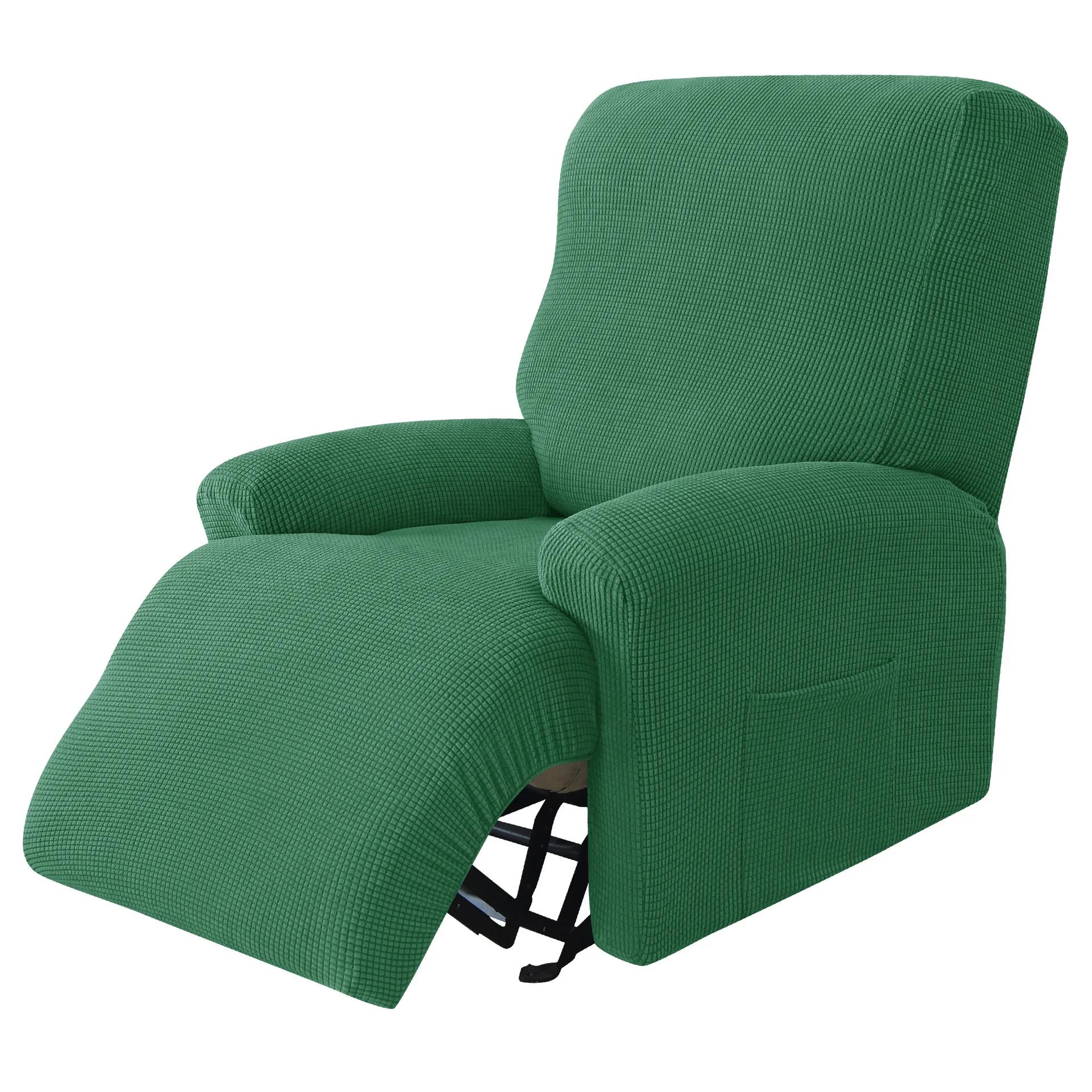 4Pcs/Set Polar Fleece Recliner Chair Cover Split Armchair Cover Elastic Relax Recliner Sofa Protector Cover For Living Room Home