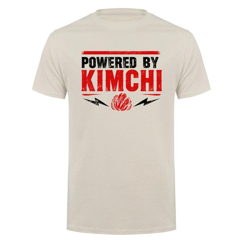 Funny Powered By Kimchi Shirt Unisex Korean BBQ Food Graphic Tee Spicy Kimchi Lover T Shirt Casual Streetwear Short Sleeve DA