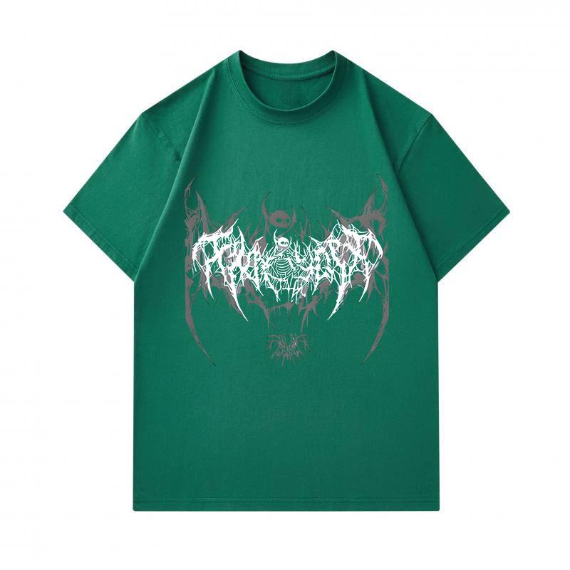 Men's 100% Cotton Crew Neck Short Sleeve T-Shirt, Death Metal Abstract Art Print Casual Breathable Tee, Gothic Dark Pattern Streetwear Top for Daily W