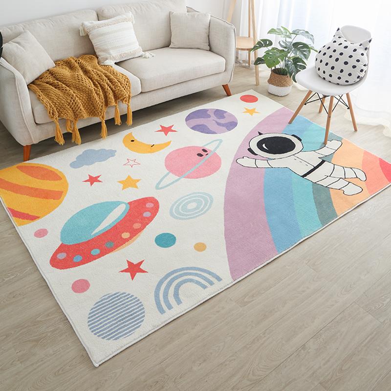 Modern Cartoon Space Rocket Carpet Living Room Carpet Children Room Crawling Rug Kitchen Bathroom Hallway Non-slip Floor Mat