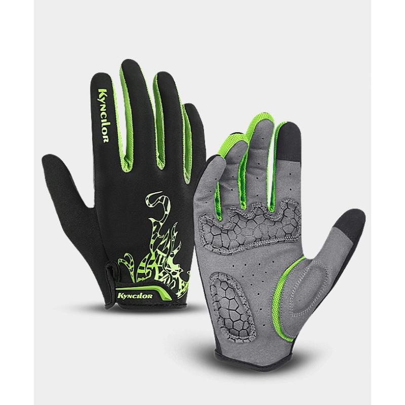 

Outdoor mountain bike long finger breathable shock absorption non-slip touch screen sports fitness training riding gloves XL