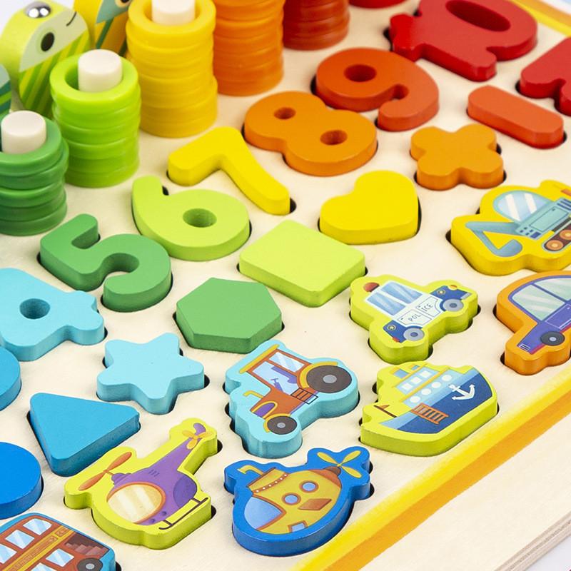 Puzzle Math Wooden For Kids With Bus Themed Design For Cognitive Skills And Play