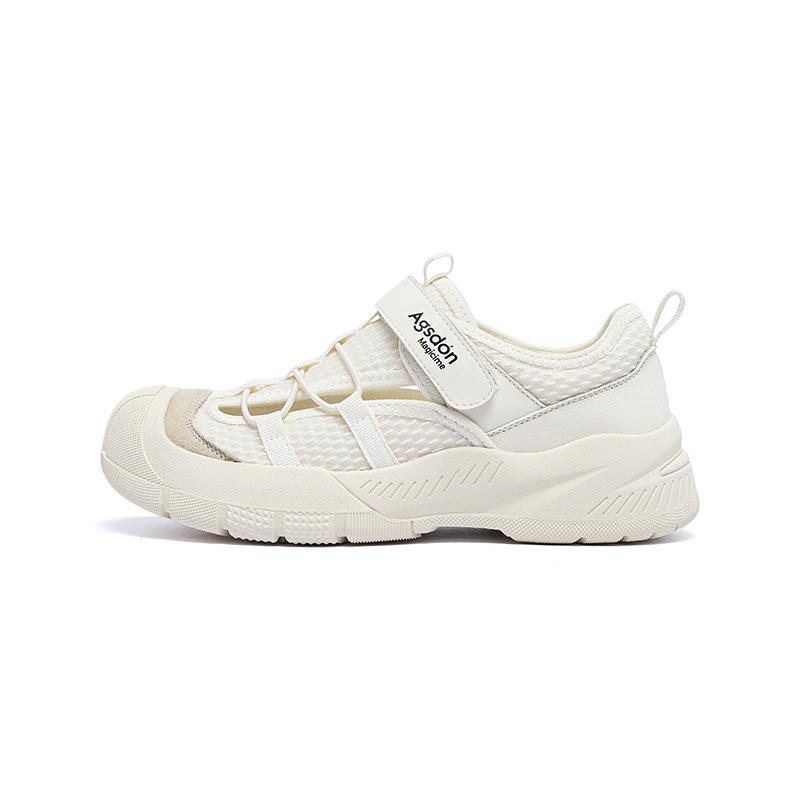 Augusteng Outdoor Hiking Shoes Women's 2025 New Summer Hiking White Sports Hollow Creek Baotou Sandals