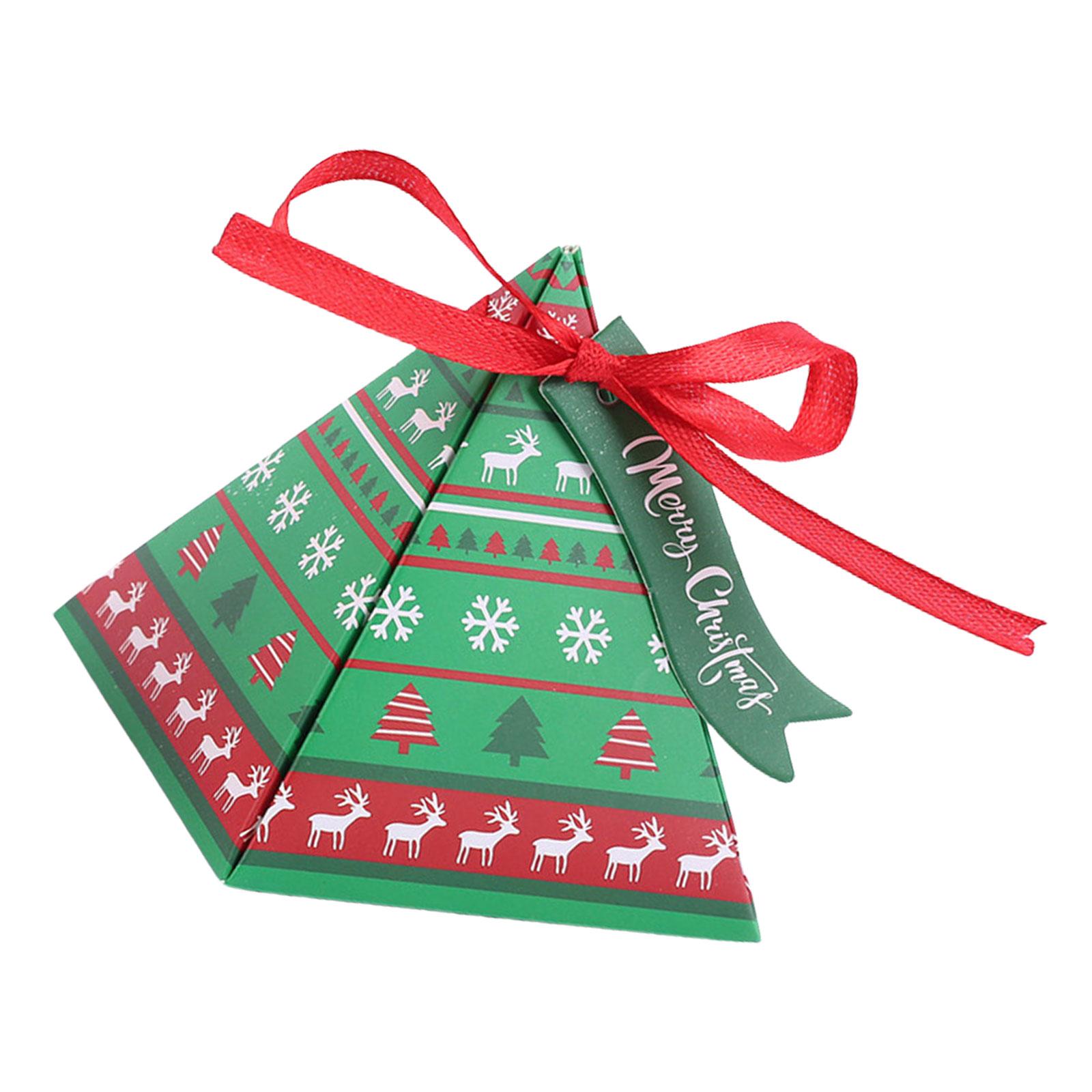 

Набор из 50 треугольных коробочек для угощений на рождественскую тематику Изысканные треугольные бумажные коробочки для рождественских конфет с праздничным шармом зелёный
