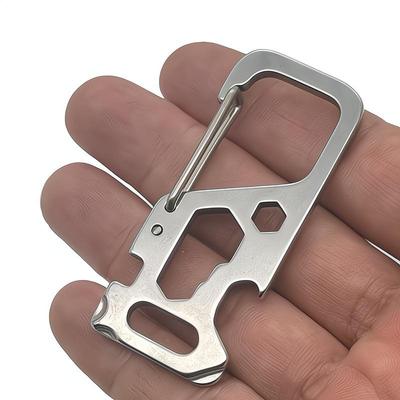 Stainless Steel Multifunctional Keychain Bottle Opener Pendant Car & Backpack Buckle Keyring