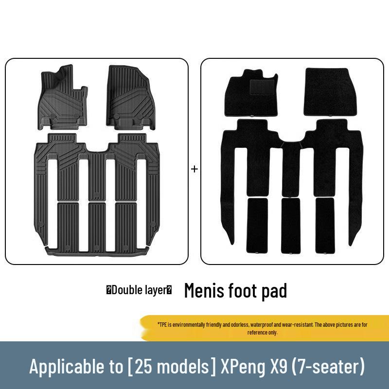XPeng X9 TPE Trunk Mat: Eco-friendly, Waterproof & Wear-resistant Car Interior Accessory.