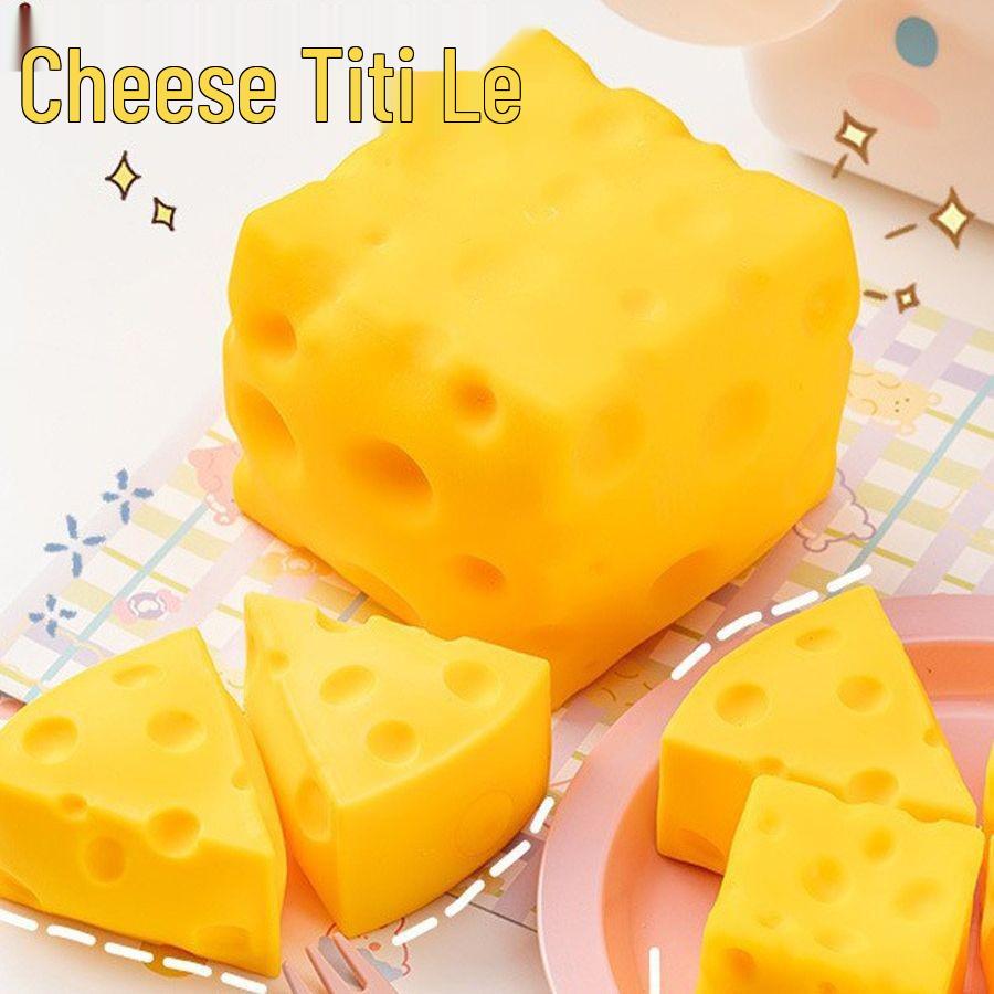 Cross-Border Cheese Squishy: Unique Slow Rebound Stress Toy, Creative Gift, Musical Pinch Fun