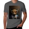 Mucca delle Highlands Scozzesi Beve Whiskey T-Shirt Streetwear Stampa T-Shirt
