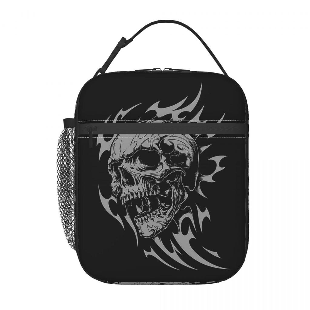 Skull Insulated Lunch Bag for Women Kids Portable Food Boxes Thermal Lunch Box Tote