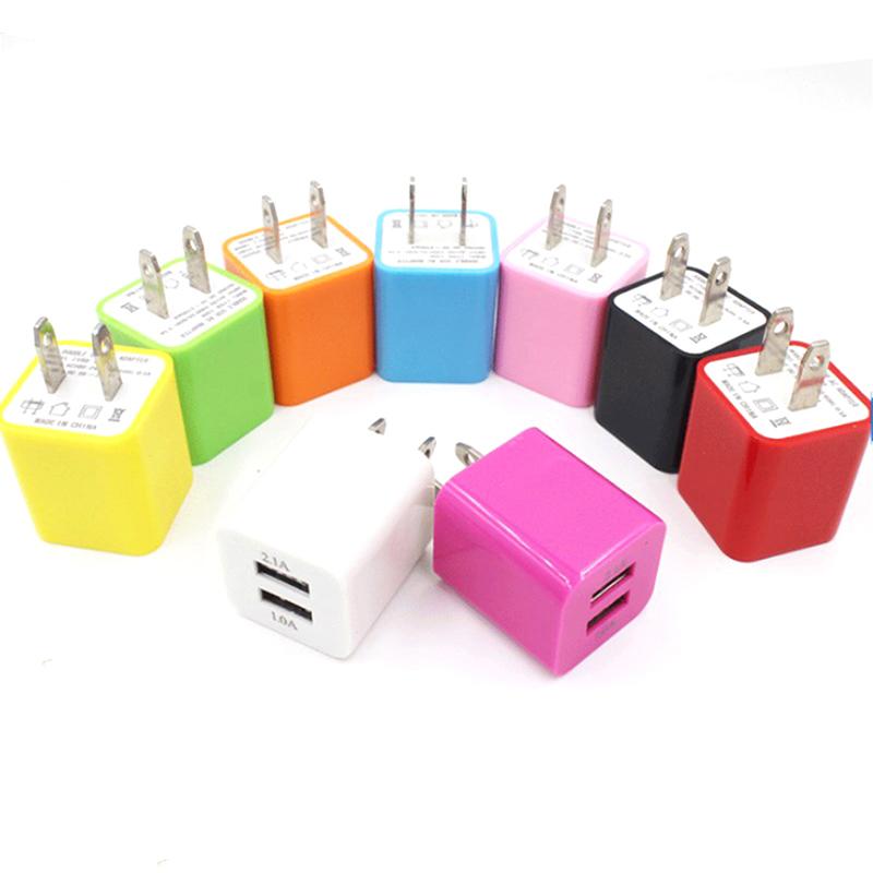 

Color 2 Ports Usb Output 5V Wall Charger Plug Travel Power Adapter Phone One Size
