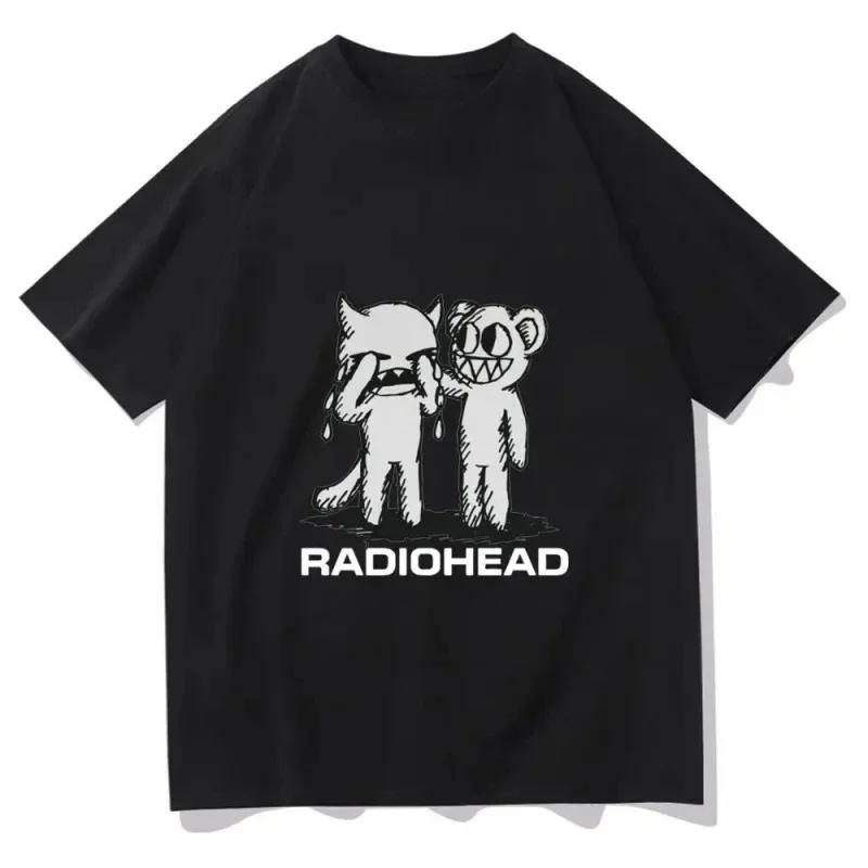 Radiohead T-Shirts Indie  Anime T-Shirt Letnia Męska Koszulka Z Wysokiej Jakości Popularnej Bawełny Women's Clothing