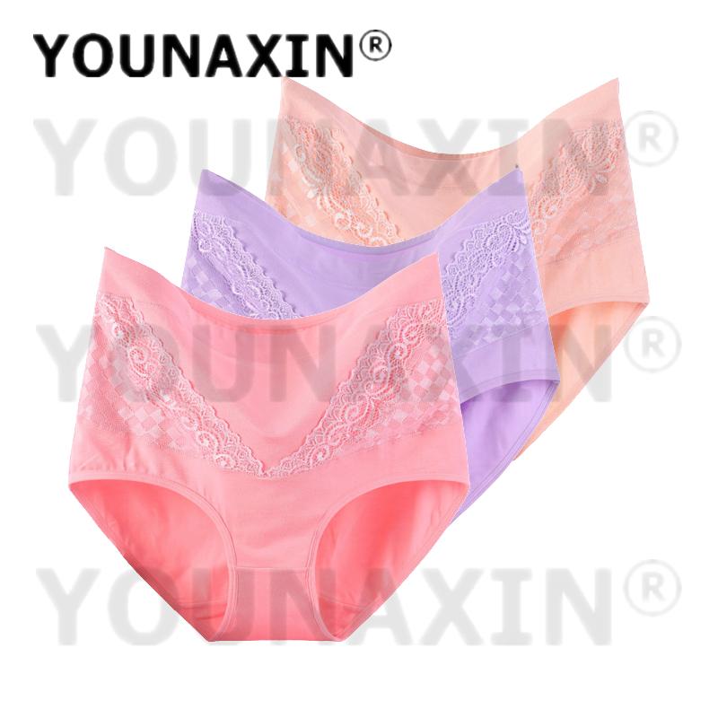 3 Pieces Plus Size Briefs Women's Lingerie Cotton Undies Underwear Breathable Panties Underpants L XL 2XL 3XL 4XL Fit 40-100kg