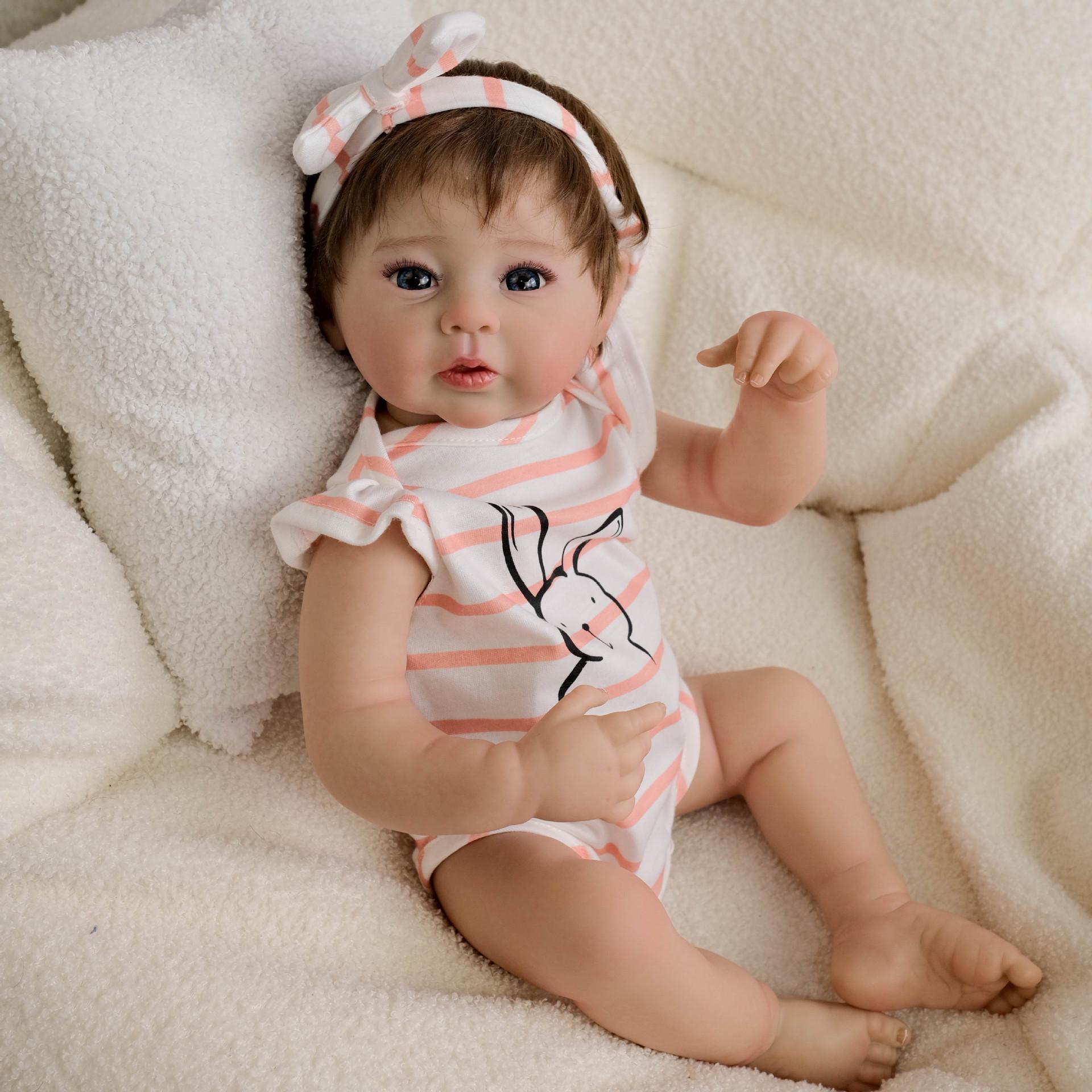 NPK Realistic 19-inch Reborn Baby Doll - Raven 49cm Full Silicone Version