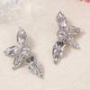 Light luxury retro personality trend exaggerated unique texture alloy flower stud earrings exquisite high-end accessories