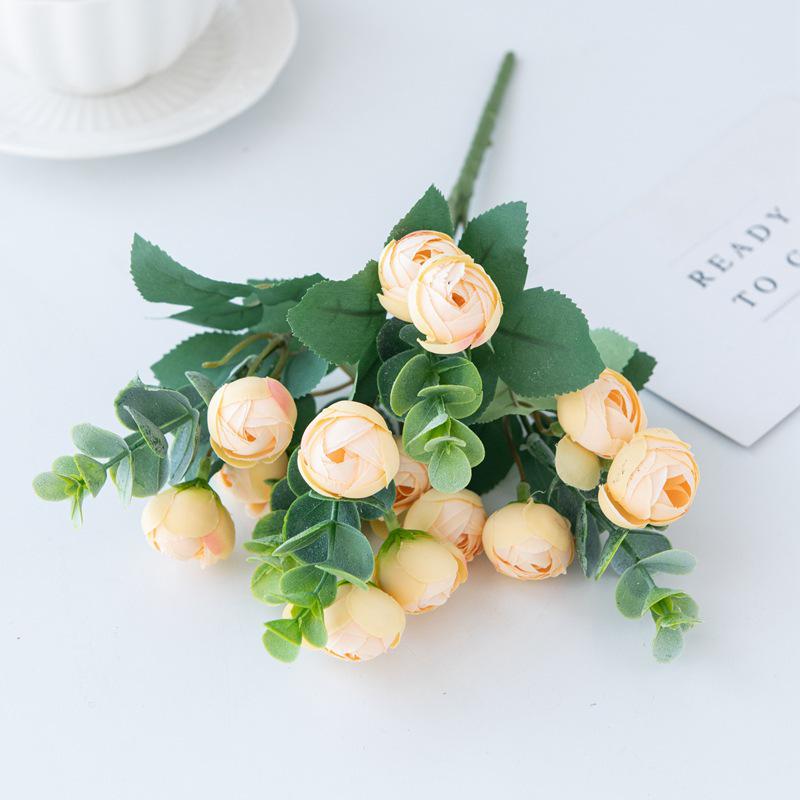 Exquisite Eucalyptus Rose & Camellia Bud Bouquet - Artificial Floral Home & Wedding Décor