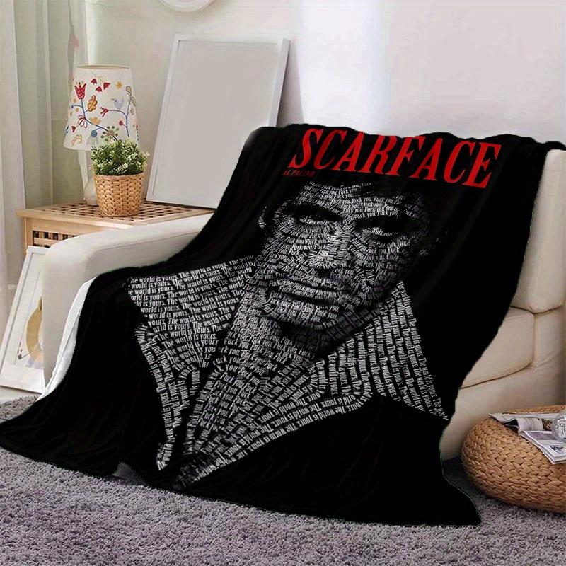 1pc Scarface-Inspired Home Decor: Cozy Blanket, Perfect Gift for Bedroom, Living Room, Travel, Camping, Car, Beach, Office Naps, Ideal Sofa Throw, Out