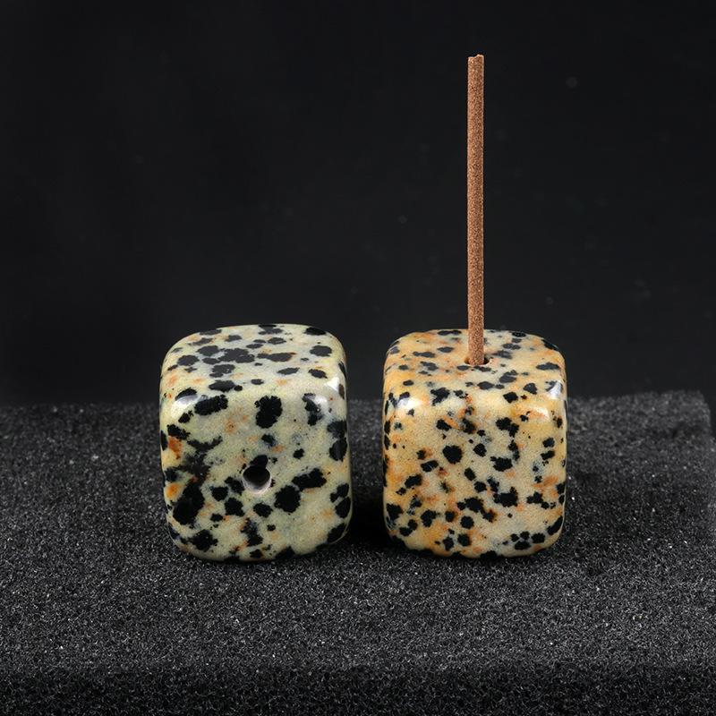 Natural Crystal Stone Square Incense Holder Base Crystal Aroma Stone Incense Holder Home Decoration Interior Decoration