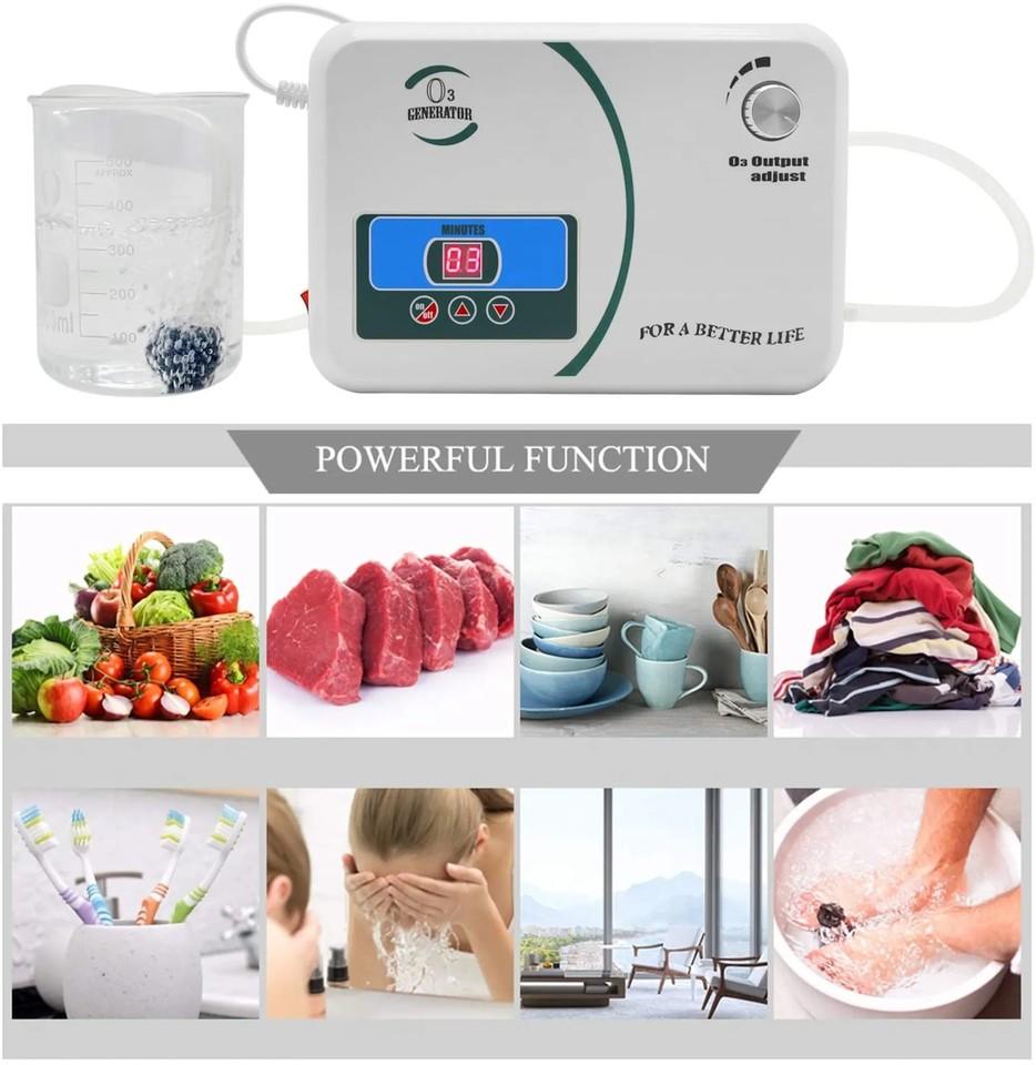 500mg/h Ozone Generator, 220V Ozonator Water & Food Purifier for Fruits, Vegetables, Meat