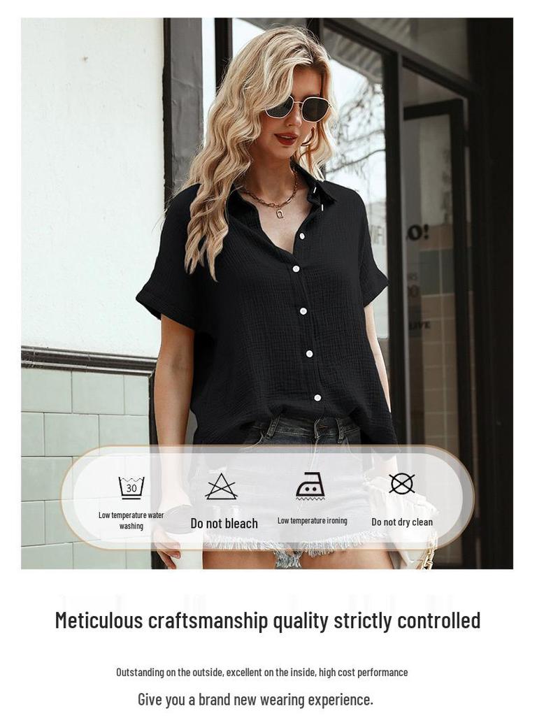 Europäischer & Amerikanischer Stil Damen Einfarbig Kurzarm Locker Bluse T-Shirt, 2025 Kollektion