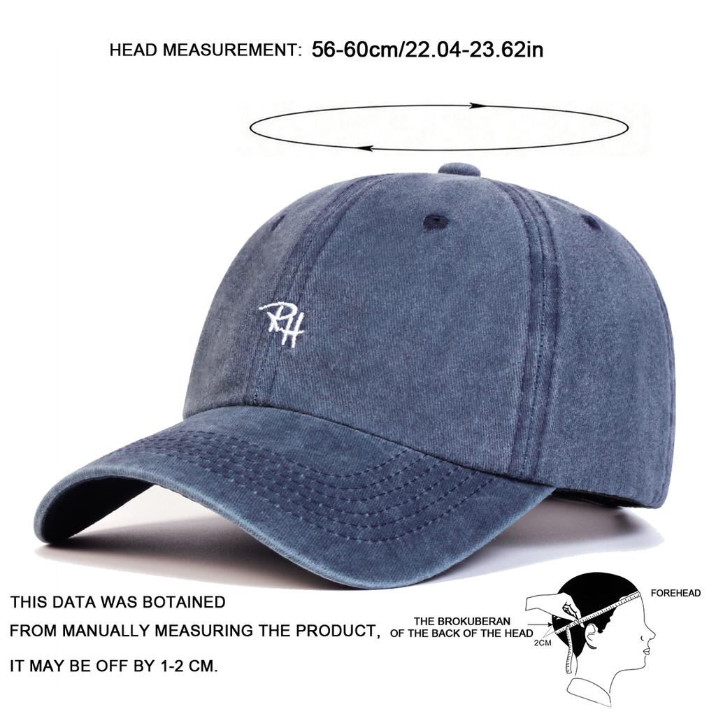Retro Letter Embroidered Cap – Adjustable Washed Cotton Baseball Hat for Men & Women Outdoor