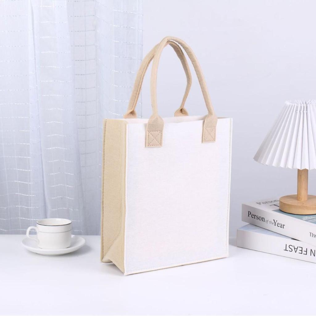 2025 Trendy Fashion Felt Tote Handbag - Cartoon Pattern Heat Transfer