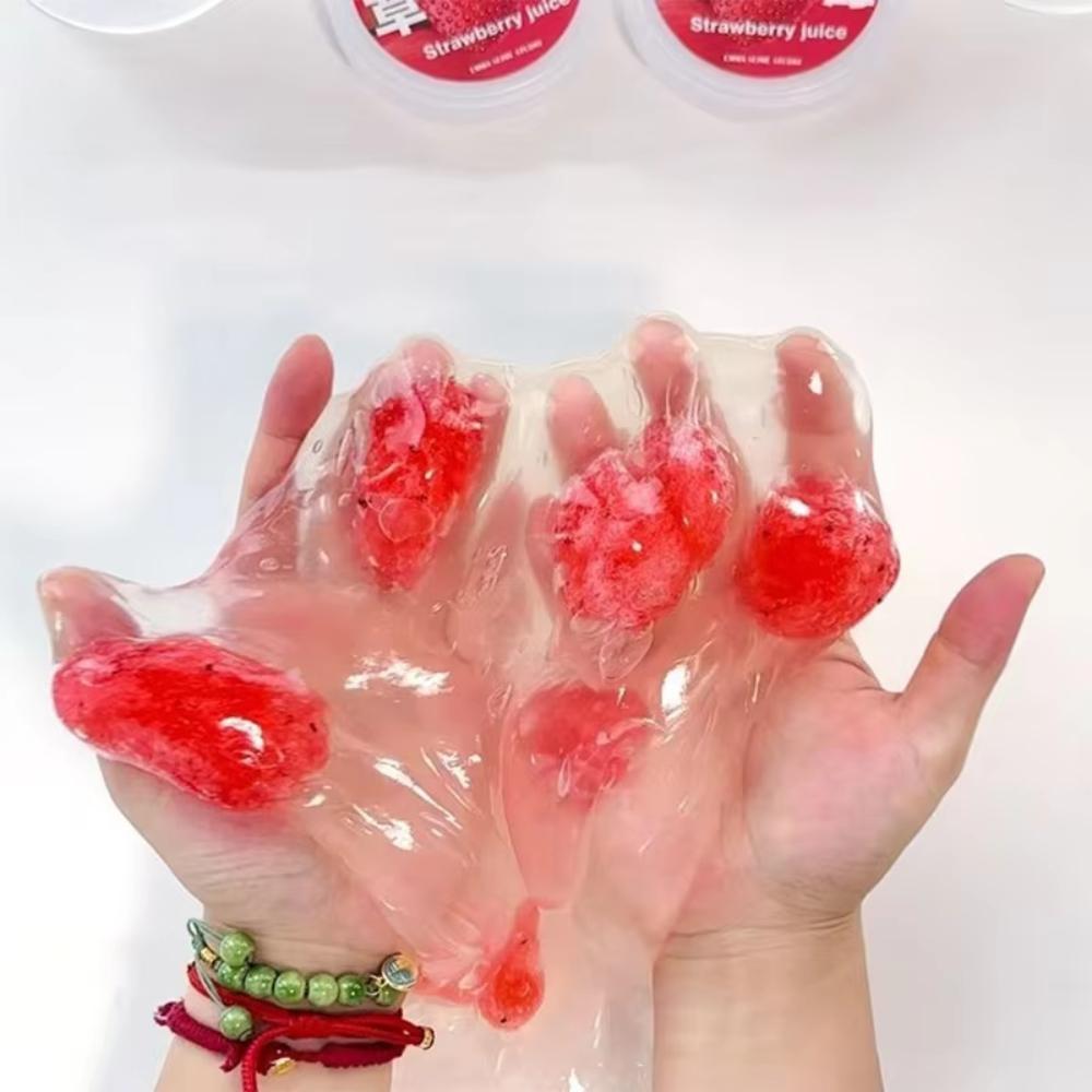 Transparent Simulated Juice Slime Squeeze Bubble Gel Prune Strawberry Orange Flavors Adult Stress Relief Sensory Fidget Toy