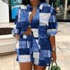 Women's Fashion Print Two-Piece Set: Elegant European & American Style