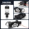 H4 Projector Lens LED Headlight with Red Blue Demon's Eye Motorcycle Plug Play Turbo Fan Lamp High Low Beam Wireless Auto Bulb
