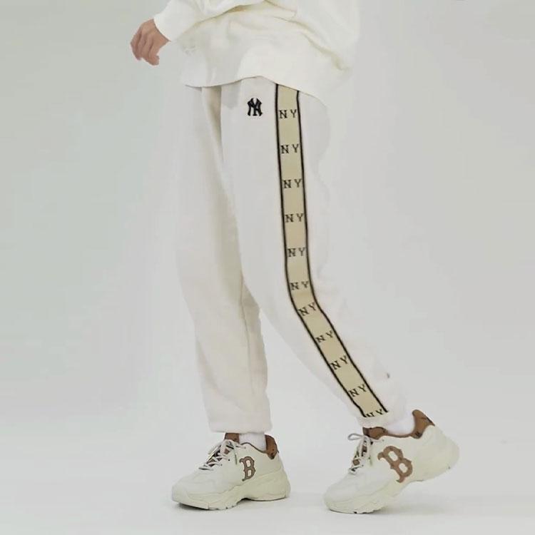 New MLB New York Yankees Knitted Sweatpants Unisex Cream 3APTM0326-50CRS