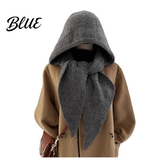 Knit Balaclava Hood Women Hooded Scarf Hat Winter Pullover Hood Knitted Hat with Warm Ear Protection Skull Cap for Cold Weather