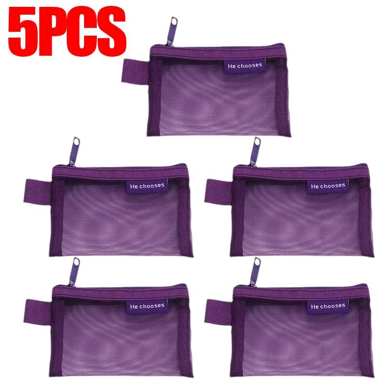 1/10PCS Nylon Mesh Zipper Bags Money Purse Earphone Data Cable ID Credit Card Holder Mini Storage Bag Traveling Organizer Pouch