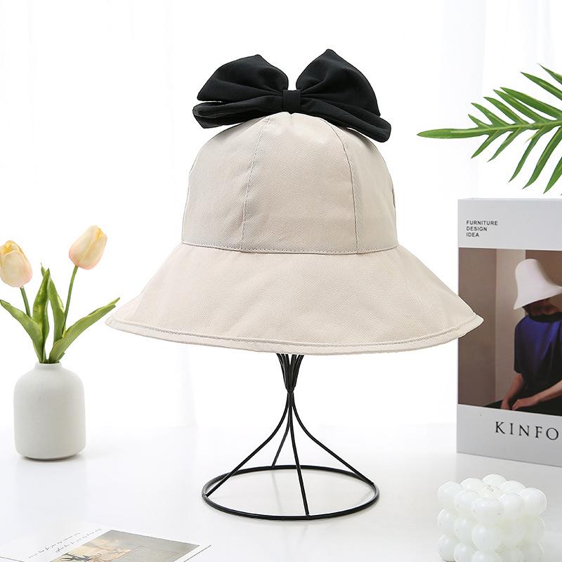 

Горячая летняя новая шляпа женская с бантом цветной клей солнцезащитная шляпа показывающая лицо маленькая складная шляпа-ведро тренд One Size