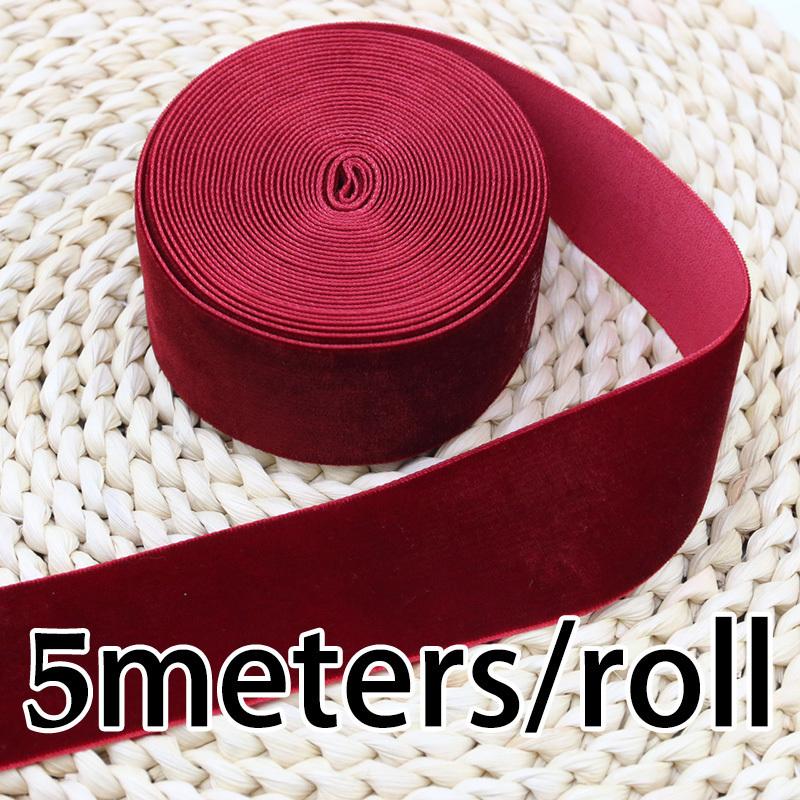 (5 Meter/Rolle) 40mm Samtband Großhandel Geschenkverpackung Dekoration Weihnachtsklipspitzenband Handgefertigte Feiertagsparty-Dekoration