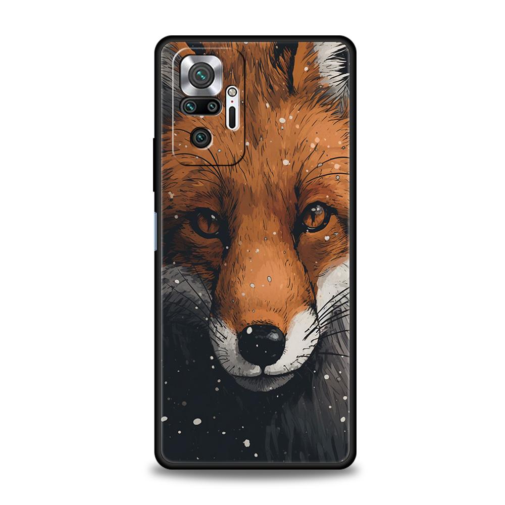 Animal The Fox Phone Case Cover for Redmi 13C 10C Note 13 12 10 11 Pro Plus 7 8T K40 K50 Gaming Pro Plus 5G Soft Shell Capas Bag