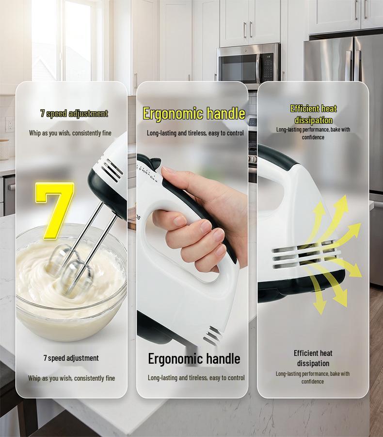 Automatic Handheld Electric Egg Beater and Cream Whipper for Baking