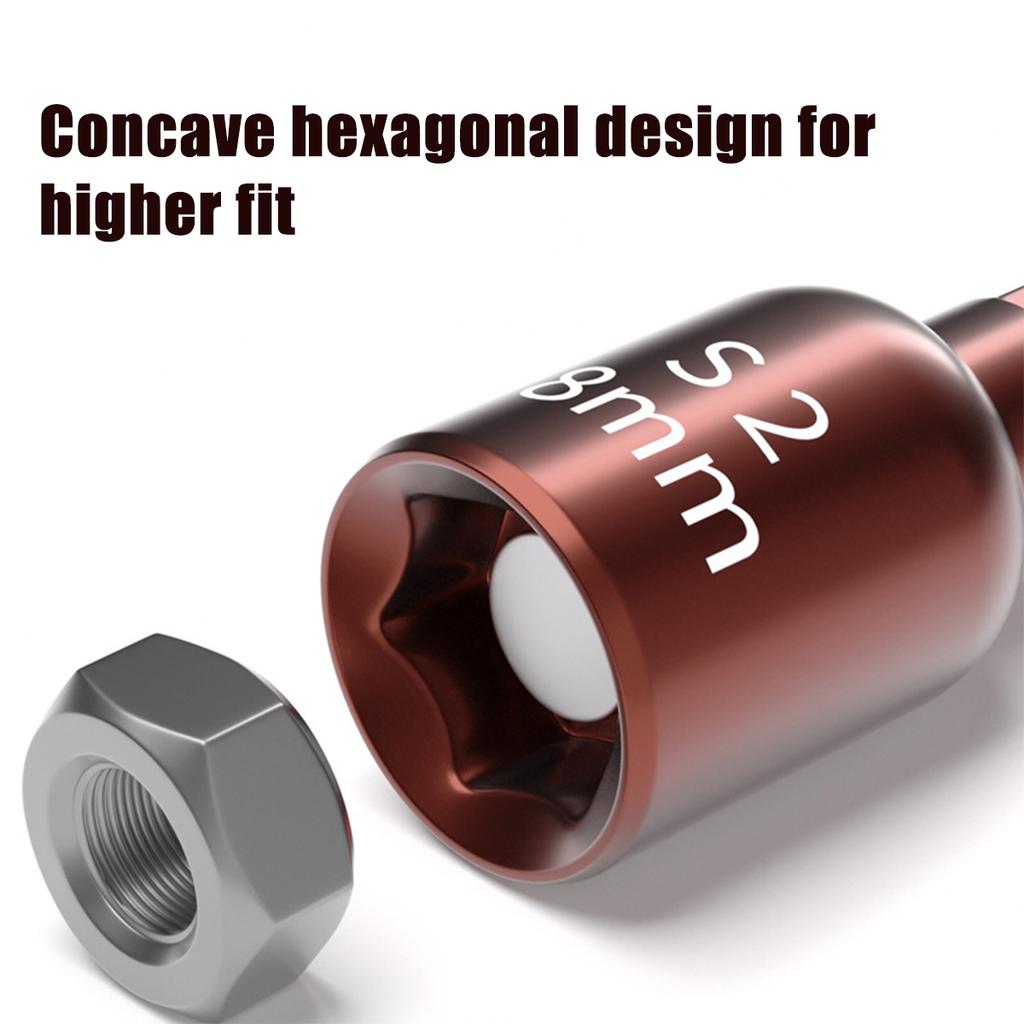 Strong Magnetic Extended S2 Air Cannon Hexagonal Socket, High-quality Vanadium Steel 6mm Electric Wrench Hexagonal Socket
