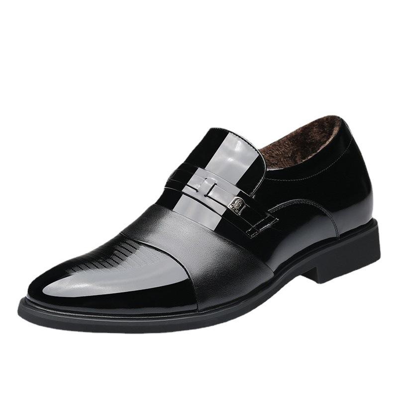 The inner height of the old man's head increases by 6CM men's leather shoes, bright leather business leather shoes, wedding leather shoes 77022.