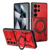 With Magsafe Magnetic Adsorption Case For Samsung S26 Ultra S26 + S25 Ultra Galaxy S25 Edge S24 S23 FE Metal Ring Holder Cover