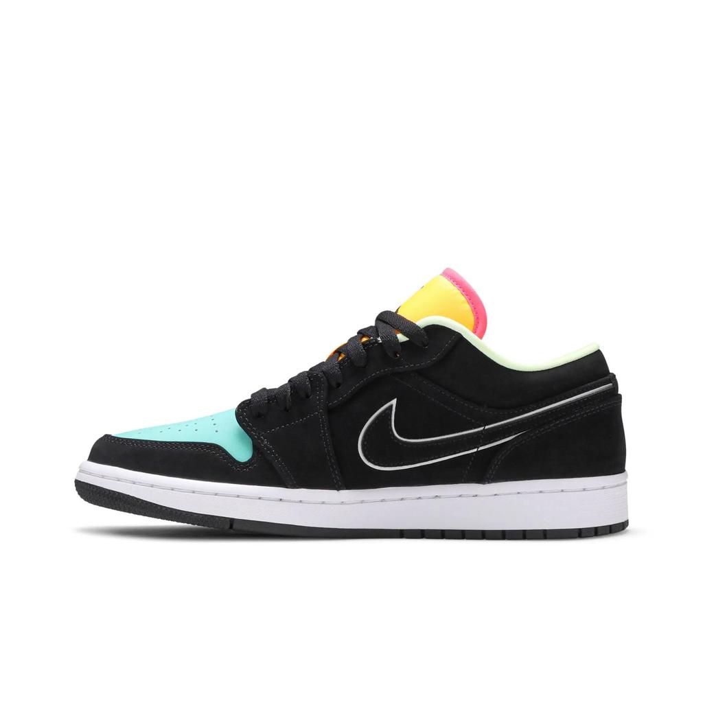 Air Jordan 1 Low SE 'Aurora Green' (Unisex) Black / Aurora Green / Laser Orange Vintage Basketball Shoes CK3022 013
