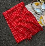 Retro plaid Japanese and Korean atmosphere plaid scarf women's plaid series contrasting color warm shawl student scarf