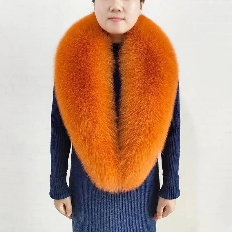 Women Real Fox Fur Collar Thick
